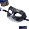 Masques de fête Femmes Homme Gentleman Mascarade Masque Bal Halloween Cosplay Costume Décoration De Mariage Props Demi Visage Yeux Jy1174 Drop D Dhgrh