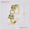 Bangle Gold Plated Metal Bracelet Charm For Open Bangles Micro Paved Zircon Snake Panther Animal Luxury Design Party Confidencebangl Dhrzg