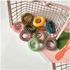 Elastici per capelli 10 colori Smerigliato Filo telefonico Scrunchies Fascia per capelli per donna Consegna di gioielli Gioielli per capelli Dhtxv