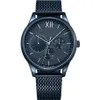 Relógios de aço inoxidável masculino TH1791421 Multifonction Bleu Mesh Strap 44mm Casual Watch291p