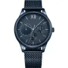 Mäns rostfritt stål klockor Th1791421 Multifonction Bleu Mesh Strap 44mm Casual Watch291p