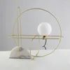 Настольные лампы роскошные мраморные спальни лампы постмодерна простые кованые железные стекло творческое творческое прикроватное для изучения модели модель