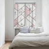 Cortina con textura de mármol blanco, cortinas de ventana triangulares rosas para dormitorio, decoración del hogar, telón de fondo para habitación, cortinas de cocina