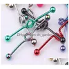 Tongue Rings Bar T01 20Pcs Mix Style Color Acciaio inossidabile Industrial Barbell Ring Body Piercing Jewelry Zvzna 588 T2 Drop De Dhgarden Dh2Ja