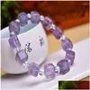 Perlé Strand 9Mm Naturel Colorf Fluorite Bracelet Bijoux Pour Femmes Hommes Guérison Amour Cadeau Cristal Perles Pierre Clair Gemstone Strand Dhmse