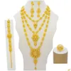 Oorbellen ketting Dubai sieraden sets gouden oorbel set voor vrouwen