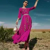 Ropa étnica Vestido de fiesta de diamantes de imitación marroquí Mujeres Vestido largo musulmán Dubai Turquía Medio Oriente Árabe Abaya Islámico Jalabiya Caftan Ramadán