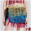 Belly Chains Dance Clothing Waist Chain Indian Dancing Sequins Tassels Colorf Buttock Towel Nightclub Show Sexy Lady Bellies Dhgarden Dhxfd