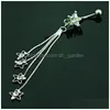 Navel Bell Button Rings Body Piercing Fashion Belly Chirurgisch staal Rhinestone Star Barbells Dange Chain Sieraden 1975 T2 Dr Dhgarden Dhkyg