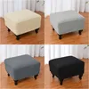 Housses de chaise polaire grande taille repose-pieds couverture Durable extensible Spandex ottoman couleur unie repose-pieds housse pour salon maison