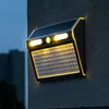 Solar Wall Lights Stainless Steel Durable 112LED Motion Sensor Lamp Outdoor Bright Solar Security 4 Modes Lighting for Garden Front Door