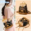 Wholesale ladies shoulder bag 5 color classic contrast leather backpacks college wind printing leisure travel backpack sweet lady zipper fashion handbag 7833#