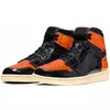 nike air jordan retro 1 jorden 1s off white travis scotts 5A Top Qualitäten Mit Box Jumpman  Basketball Schuhe Schwarz Lucky Green Dark Mocha Damen Sneaker Trainer