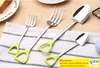 NEW Stainless Steel Spoon and Fork Shovel Shape Design fork spoon Long Handle Tableware