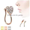 Anelli al naso Borchie Ornamento per piercing Cuore Anello per unghie con diamante Nuovo stile Senza foro Tre pacchetti 603 Z2 Drop Delivery J Dhgarden Dhuvq