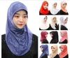 Abbigliamento etnico Abaya Turbante Arabo Abito musulmano Hijab Foulard estivo Malesia Jacquard Turbante Comoda fascia Sciarpa di colore solido