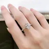 Ringen Cluster Ringen Marquise Cut Diamond Ring Real 925 Sterling Silver Party Wedding Band Voor Vrouwen Bruidsbelofte Verlovingssieraden