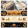 Borddukg￥vor polyester pumpa dekoration f￶r hem halloween l￶pare bordduk t￤cker prydnad