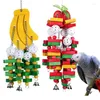 Other Bird Supplies Chewing Toy Parrot Cage Bite Pet Cockatoos African Grey Macaws Large Natural Wooden Blocks