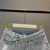 Kvinnors jeans 2022 högkvalitativt hål denim shorts kvinnor sommar sexig midja strass tassel bred ben kvinnlig löst jean g922