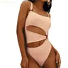 Sexy Women One-piece swimsuit Multicolor solid color Hollow out Design swimwear qj2032 summer fashion sporty beach suit holiday bathing suit