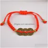 Charm Bracelets Vintage Red String Braided For Men Women Copper Cash Coins Bracelet Wholesale Drop Delivery Jewelry Dhrkx