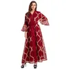 Vêtements ethniques Abaya Dubaï Turquie Islam Musulman Brodé Longue Maille Robe Caftan Pour Femmes Djellaba Robe Longue Femme Musulmane Robe