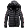 Masculino para homens com capuz com capuz de inverno, marca de moda parka moda warm espessada hapmo à prova de vento Jaqueta Parkas 2023 casual com mobiliário