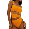Sexy Women One-piece swimsuit Multicolor solid color Hollow out Design swimwear qj2032 summer fashion sporty beach suit holiday bathing suit