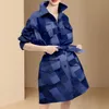 Women's trench coat top New Spring Fashion Popular Plaid Windbreaker Coat High-end Luxury Designer Clothes for Women Brand Blue Dresses