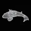 Luxus Silber Farbe Schwimmen Fisch Brosche Pin für Frauen Kristall Fisch Perle Broschen Kleidung Zubehör Schmuck Geschenk
