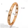 Bangle 4Pcs Dubai Gold Color Jewelry Bracelet For Women Girl Star Wedding Bangles & Bracelets Bride Gift