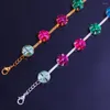 Anklets Bohemia Rhinestone Multicolor Ankle Chain Bracelet Foot Jewelry For Women Luxury Crystal Link Accessories