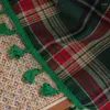 Rideau Coton Lin Vert Plaid Impression Rideaux De Noël Avec Glands Semi-ombrage Cuisine Baie Vitrée Décor À La Maison Salon