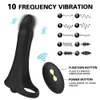 Schoonheid items afstandsbediening riem op penis vibrator dubbele penetratie sexy speelgoed voor koppels trillende ring erectie vagina plug