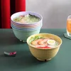 Kommen tarwe stro schroefdraad bowl 17 cm huishouden grote ramen instant noedel anti-fall student servies rijst rijst