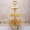 Storage Bottles European-Style Three-Layer Fruit Plate Dessert Multi-Layer Cake Stand Dried Tray Refreshments Living Room