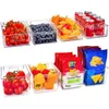 Storage Bottles Set Of 8 Refrigerator Pantry Organizer Bins - 4 Big And Small Clear Food Baskets For Kitchen Countertops