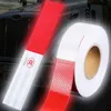 Breedte 5 cm Rood Wit Reflecterende Lijm Tape Sticker voor vrachtwagen Motorfietsfiets Car Styling