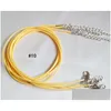 Fil de cordon 1,5 mm Cire Cuir Corde Collier Serpent Chaîne Extender Homard Fermoir Chaîne Mode Bijoux À Bricoler Soi-Même Résultats En Bk 45Cmadd5Cm Dhqfc