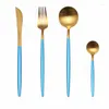 Dinnerware Sets Forks Knives Spoons Gold Cutlery Set Luxury Dinner Complete Stainless Steel