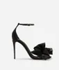 Top Sandali in pelle di lusso con pieghe Sandali Keira Marabou Scarpe Morbide decorazioni in piume Donne G-shape Pop Heel Lady Gladiatore Sandali da sposa da sposa