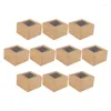 Gift Wrap 10Pcs Bakery With Window Cookie Boxes Cake Wrapping Kraft Paper Box Pastry Egg Yolk Crisp Packaging