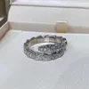 Pierścienie designerskie męskie i kobiety S925 srebrne luksusowe regulacje otwierające pierścionek damski węzły złota węża kość węża pełna pierścień pary diamentów