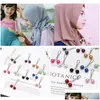 Pins Broschen Pins 24 Stücke Muslimischen Hijab Schal Pin Perle Clip Kopftuch Schal Zubehör Dame Clips Jewerly Geschenk Drop Lieferung schmuck Dhyvw