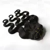 Body Wave Clip in Human Hair Extensions Brasiliansk naturlig svart färg Remy Hair 120G 8 Pieces/Set Clips Ins Free Express
