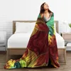 Blankets Flannel Blanket Fluid Tones With Artistic Dynamic Forms Light Mechanical Warm Soft Throw On Sofa Bed Travel Patchwork