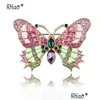 Pins Brooches Pink Rhinestone Vintage Jewelry Large Enamel Butterfly Brooch Wedding Insect Hijab Pin For Women Drop Delivery Dhmof