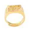 Bagues de mariage Gold Bless All Men's Color Wealth Adjustbale Ring In Chinese