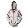 Sweat à capuche pour hommes, Anime Sword Art Online SAO 3D, Cosplay Kirito Kirigaya Kazuto Yuuki Asuna, manteau fin, tenue